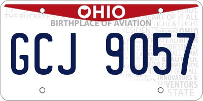 OH license plate GCJ9057