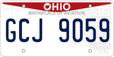OH license plate GCJ9059