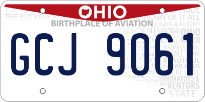 OH license plate GCJ9061