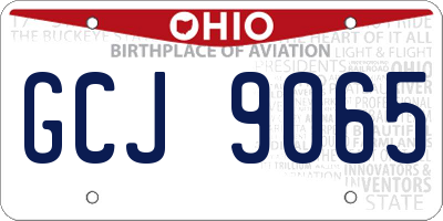 OH license plate GCJ9065