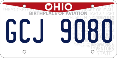 OH license plate GCJ9080