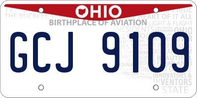 OH license plate GCJ9109