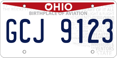 OH license plate GCJ9123