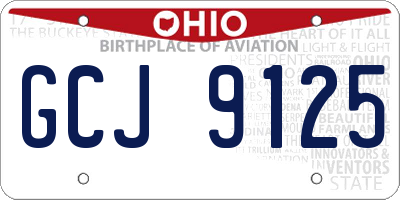OH license plate GCJ9125