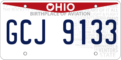 OH license plate GCJ9133