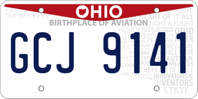 OH license plate GCJ9141