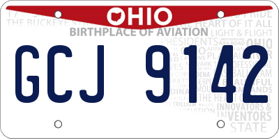 OH license plate GCJ9142