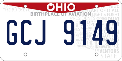 OH license plate GCJ9149