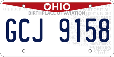 OH license plate GCJ9158