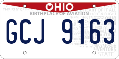 OH license plate GCJ9163