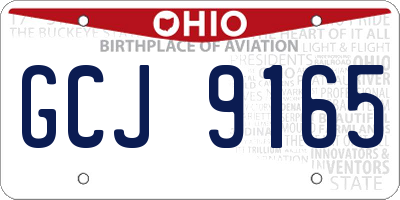 OH license plate GCJ9165
