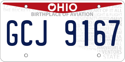 OH license plate GCJ9167