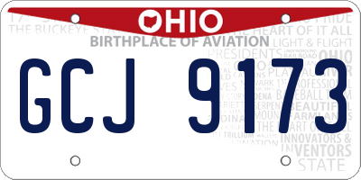 OH license plate GCJ9173