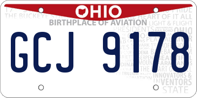 OH license plate GCJ9178