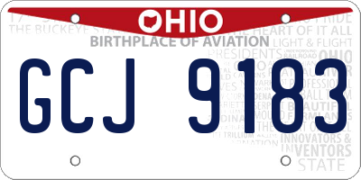 OH license plate GCJ9183