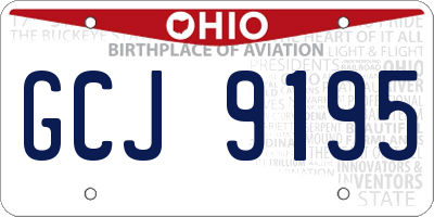 OH license plate GCJ9195