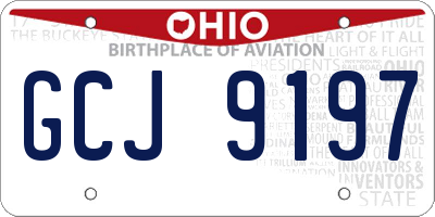 OH license plate GCJ9197
