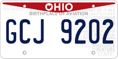 OH license plate GCJ9202