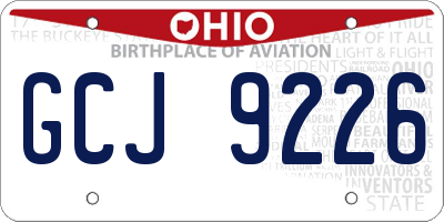 OH license plate GCJ9226