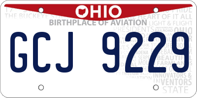OH license plate GCJ9229