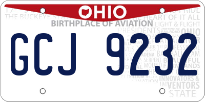 OH license plate GCJ9232
