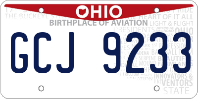 OH license plate GCJ9233