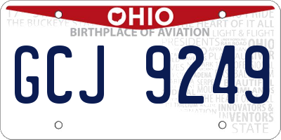 OH license plate GCJ9249