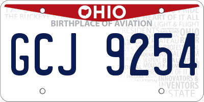 OH license plate GCJ9254