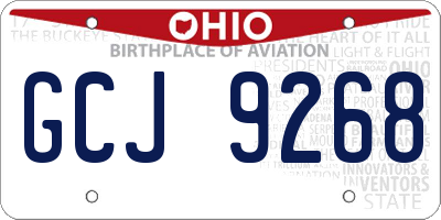 OH license plate GCJ9268