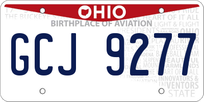 OH license plate GCJ9277