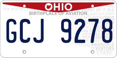 OH license plate GCJ9278