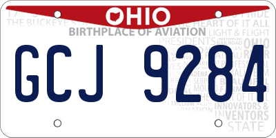 OH license plate GCJ9284