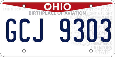OH license plate GCJ9303