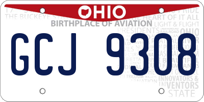 OH license plate GCJ9308