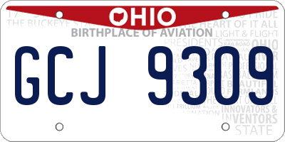 OH license plate GCJ9309