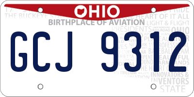 OH license plate GCJ9312