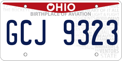 OH license plate GCJ9323