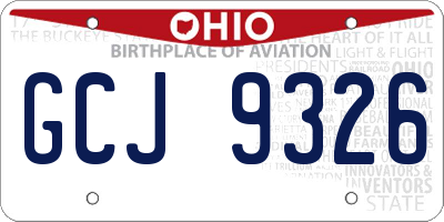 OH license plate GCJ9326