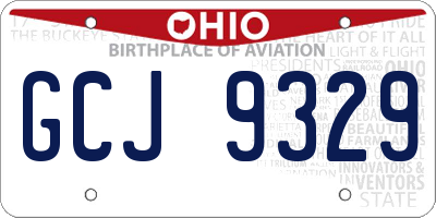 OH license plate GCJ9329