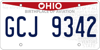 OH license plate GCJ9342