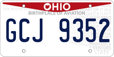 OH license plate GCJ9352