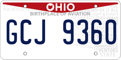 OH license plate GCJ9360
