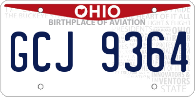 OH license plate GCJ9364