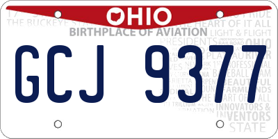 OH license plate GCJ9377