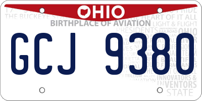 OH license plate GCJ9380