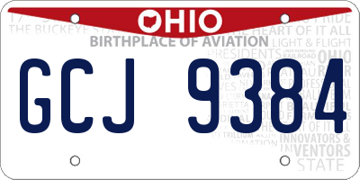 OH license plate GCJ9384