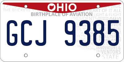 OH license plate GCJ9385