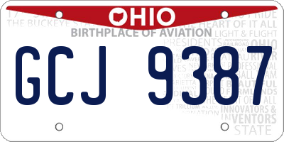 OH license plate GCJ9387