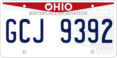 OH license plate GCJ9392