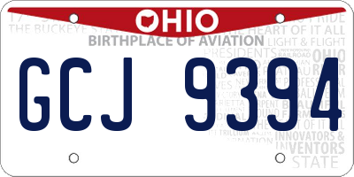 OH license plate GCJ9394